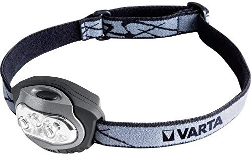 Varta LED x 4 Head Light Kopfleuchte H20 (inkl. 3x Longlife Power AAA Batterien Stirnlampe Kopflampe Taschenlampe Flashlight - rote LED für Nachtsicht geeignet für Joggen, Camping, Fahrradfahren)