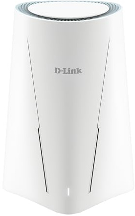 D-Link G530 5G NR AX3000 Wi-Fi 6 router med 5G-hastigheter upp till 2,6 Gbit/s, Wi-Fi 6, Gigabit WAN- och LAN-portar, WAN-failover, WPA3, VPN, VLAN, olåst för alla nätverk.