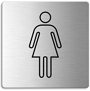 Señal Cartel en Acero INOX 85x85 mm Baño Mujeres No.48110