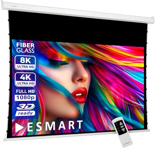 ESMART Professional TATENSO Tensionleinwand Gesamtbr. 335 cm, Tuch: Weiß