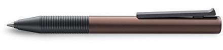 Lamy tipo Al/K Tintenroller 339 Rollpen aus hochglänzendem Kunststoff in der Farbe Coffee mit integrierter Clip-Drücker-Mechanik Tintenrollermine M 66 blau Strichbreite B, 1 Stück (1er Pack)