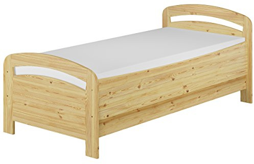 Erst-Holz®Seniorenbett 90 x 200 Kiefer Massiv mit Rollrost und Matratze
