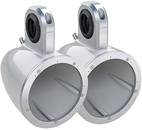 KICKER 12KMTESW Pair of Wake Tower/Roll Bar Speaker Enclosures, White