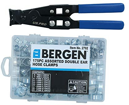 Ear Type O-Clip Pliers CV Joint Crimping Tool And 175pcs Hose Clip Clamps