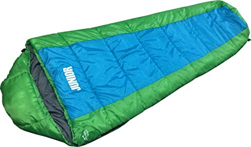 EXPLORER Kinder Schlafsack JUNIOR 170 x 70 x 50 cm Mumienschlafsack Camping Outdoor, grün/blau, 4630