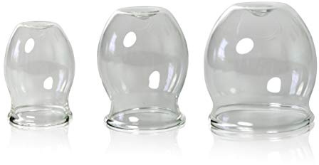 Lauschaer Glas 3er medizinisches Feuer-Schröpfglasset 30-40-50mm zum professionellen, medizinischen Feuerschröpfen mundgeblasen handgeformt