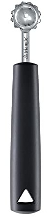 triangle Tomato and Fruit Huller - Stainless Steel - Easily Removes Stems, Hollows Out Tomatoes & Fruit, Works as Melon Baller - Dishwasher Safe
