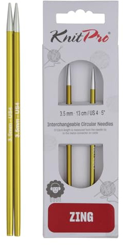 KnitPro Zing utbytbara cirkulära nålar 13 cm (5 tum) | 3,50 mm