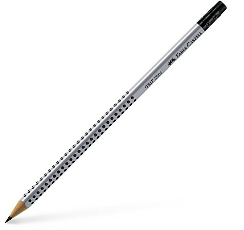 Faber-Castell 117200 Blyertsstift med Suddgummi, Silver