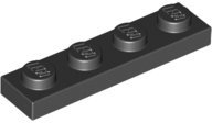LEGO Bricks 3710 City – Plates (1 x 4 Pins, Black (Pack of 25)