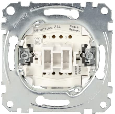 Schneider Electric Merten Kreuzschalter-Einsatz, MEG3117-0000 | Unterputz, Steckklemmen, 1-polig, 10A, AC, 250V