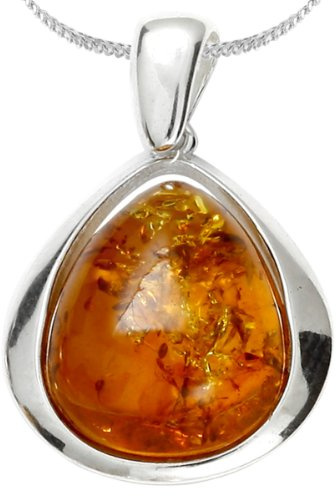 InCollections Damen-Anhänger 925 Sterlingsilber mit Bernstein