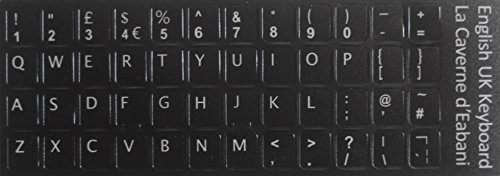 English UK Keyboard Sticker Layout for Asus EEEPC Keyboard, Key Stickers Black, Also for Macbooks, Notebook, PC, Laptop