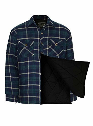 Champion Men's Totnes Padded Quilted Lining Winter Shirt (XL) Blue