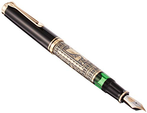 Pelikan Füllhalter Toledo 900, Schwarz, Feder F (fein), hochwertiger Kolbenfüller im Geschenk-Etui, 924597