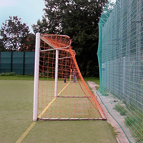 Fußball Tornetz Fußballtornetz 7,50 m x 2,50 m Tiefe Oben 0,80 unten 1,50 m Fußballnetz einfarbig PE 4 mm Farbe Orange