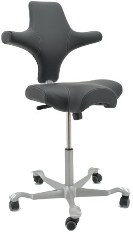Drehstuhl Capisco 8106 - Antigo Soft Leder schwarz - HAG