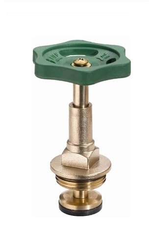Schläfer 0930043 - Hahnoberteil, Oberteil, Ventiloberteil Schrägsitzventil Ersatzspindel Ventileinsatz 3/4 Zoll DN20 lang Ersatzteil Armatur Wasserhahn | Ventiloberteil mit Handrad grün 3/4 Zoll
