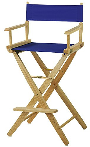 American Trails Extra-Wide Premium 30 Director's Chair Natural Frame with Royal Blue Canvas, Bar Height