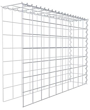 GABIONA Cesta de piedra rectangular de 10 x 10 cm, profundidad de 20 cm, cesta de cultivo tipo 4, cierre de espiral, galvanizada (100 x 70 x 20 cm)