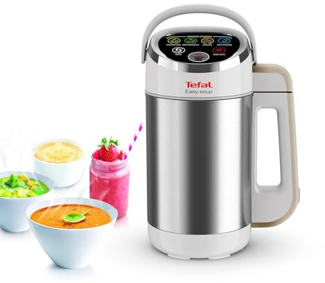 Tefal Easy Soup and Smoothie Maker, 1.2 Litre Jug, 5 Programs, Smooth and Chunky Soup, Smoothie, Compote, Auto-Clean, 1000W, Digital Control, Stainless Steel, Compact BL841140