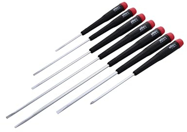 Wiha 26092 Slotted and Phillips Screwdriver Set with Precision Handle, Long, 7 Piece