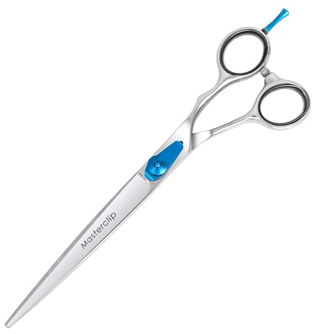 Masterclip 7.5” Essentials Finishing Scissors – Professional High Grade Stainless Steel Easy Grip Dog Grooming Scissors – Suitable for Precise Lines and a Sharp Show Cut Finish (Right Handed)
