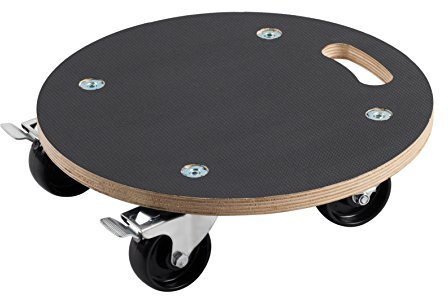 Metafranc Pflanzenroller Ø 380 mm - 200 kg Tragkraft - Siebdruckplatte - PA-Räder - Feststeller - Wasserabweisend/Möbelroller/Untersetzer mit Rollen/Transporthilfe für Pflanzen / 822040