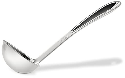 All-Clad Specialty Stainless Steel Kitchen Gadgets Soup Ladle Kitchen Tools, Kitchen Hacks Silver