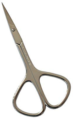 Gifaz Forbici per Pelle in Acciaio al Carbonio Nichelato Made in Italy 9 cm Punte Extrafini Lame Curve Temperate Anelli Triangolari per Manicure e Pedicure