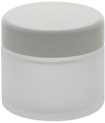 Matter Glas-Tiegel 100ml mit weißem Deckel Kosmetex Kosmetik-Dose, Salbentiegel, Cremedose, 1x Deckel-Weiss