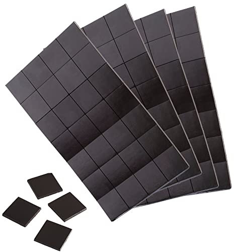 WINTEX 112 Plaquettes magnétique adhésives 20 mm x 20 mm x 2 mm, autoadhésives, Forte adhérence, en Noir