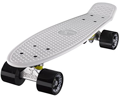 Ridge Retro 22 - Skateboard, Color Blanco y Negro, 55 cm (22'')