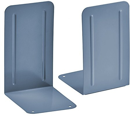 Acrimet Steel Metal Bookends for Shelves, Heavy Duty, for Large Books, 6 7/8 Tall X 4 Wide X 4 1/2 Deep, Blue Colored, 1 Pair