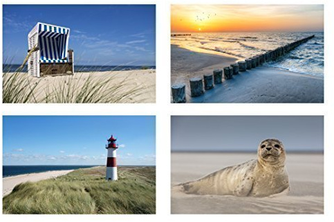 4er Set Platzmatte Sylt Tischmatte Tischset Platzset Tischunterlage Kunststoff 44x29cm Maritim Strand