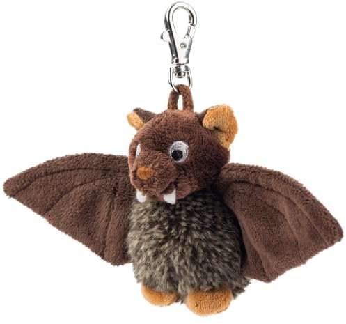 Schaffer 0198 Schlüsselanhänger Fledermaus Dragomir, 12 cm, Plüschtier, Braun