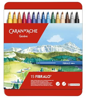 FIBRALO STIFTEN, Metalen doos, 15 kleuren