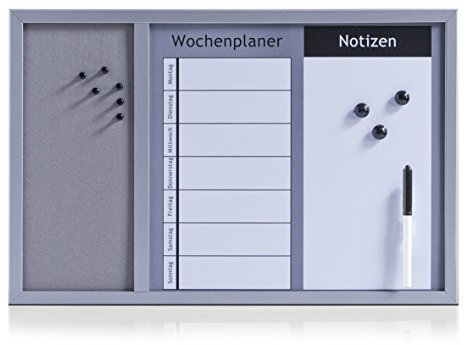 Zeller Kombitafel 3-in1, alugrau, ca. 60 x 40 x 4 cm