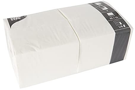 Papstar 14234 250 Servietten, 3-lagig 1/8-Falz, 33 x 33 cm, weiß