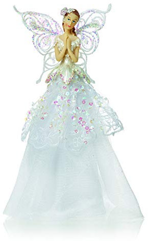 Ange blanc de sommet d’arbre de Noël, 230 mm