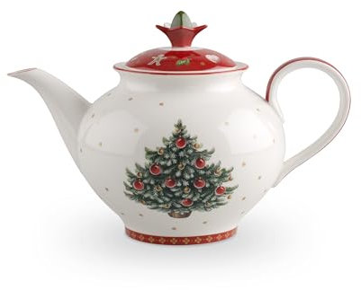 Villeroy & Boch - Toy's Delight Kanne mit Deckel, Teekanne Weihnachten, Kaffeekanne, Weihnachtsdeko, Weihnachtsdekorationen, Tannenbaum, Weihnachtsgeschirr, Premium Porzellan