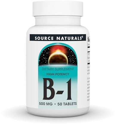 Source Naturals Vitamin B-1 Thiamin 500mg - High Potency, 500mg - 50 Tablets