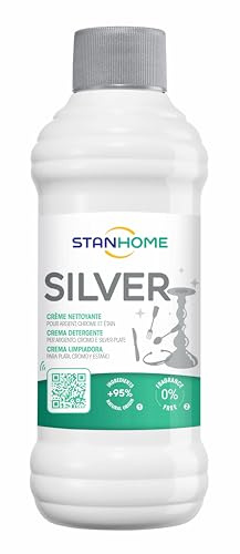 STANHOME | Crema Antiossidazione per Argento, Cromo e Silver-Plate SILVER, Detergente per Pulire e Proteggere l'Argento, 250 ml
