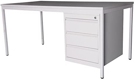 Szagato Set Schreibtisch 160x80 cm + Unterbauschrank Professional (3 Schubladen), lichtgrau Büro-Möbel Arbeitszimmer Computertisch Bürotisch Schubladenschrank