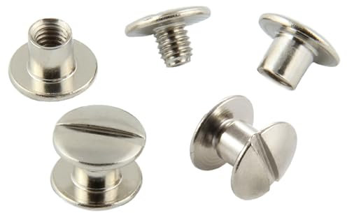 Buchschrauben vermessingt oder vernickelt verschiedene Größen, 20, 50, 100 oder 1000 Stück / (5 mm, 20 Stück, vernickelt)