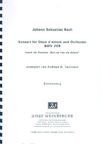Konzert für Oboe d'amore und Orchester BWV209: für Oboe und Klavier
