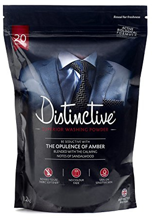 Distinctive Washing Powder – Opulence of Amber & Sandalwood Scent, Biological Laundry Detergent Powder, Colour-Safe, Made in the UK, (1 Pack) 20–40 Loads
