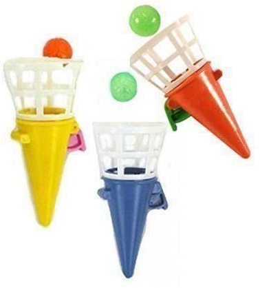Henbrandt Mini Click And & Catch Cones Box of 48 - Bulk Wholesale Childrens Party Bag Favour Filler Fete Lucky Dip Prizes Toys