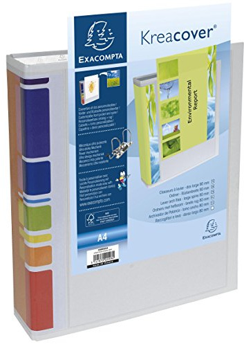 Exacompta Ordner Kreacover personalisierbar weiß Rücken 80 mm A4