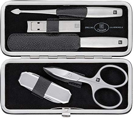 Zwilling TWINOX Asian Competence Maniküre Set 5-teilig Pediküre Pflege Hände Füße Reise Mann Frau Rindleder Schwarz 97109-004-0